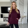 Emma pulóver bordó – Kötött női pulóver – Innova Fashion – 2. kép